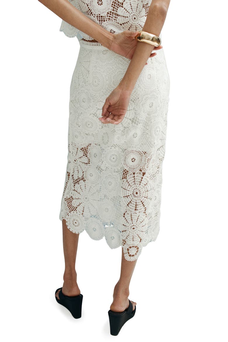Lace Midi Skirt, Alternate, color, OFF WHITE