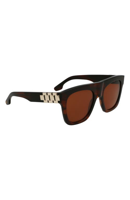 Victoria Beckham Chain Pouch 52mm Modified Rectangular Sunglasses In Brown