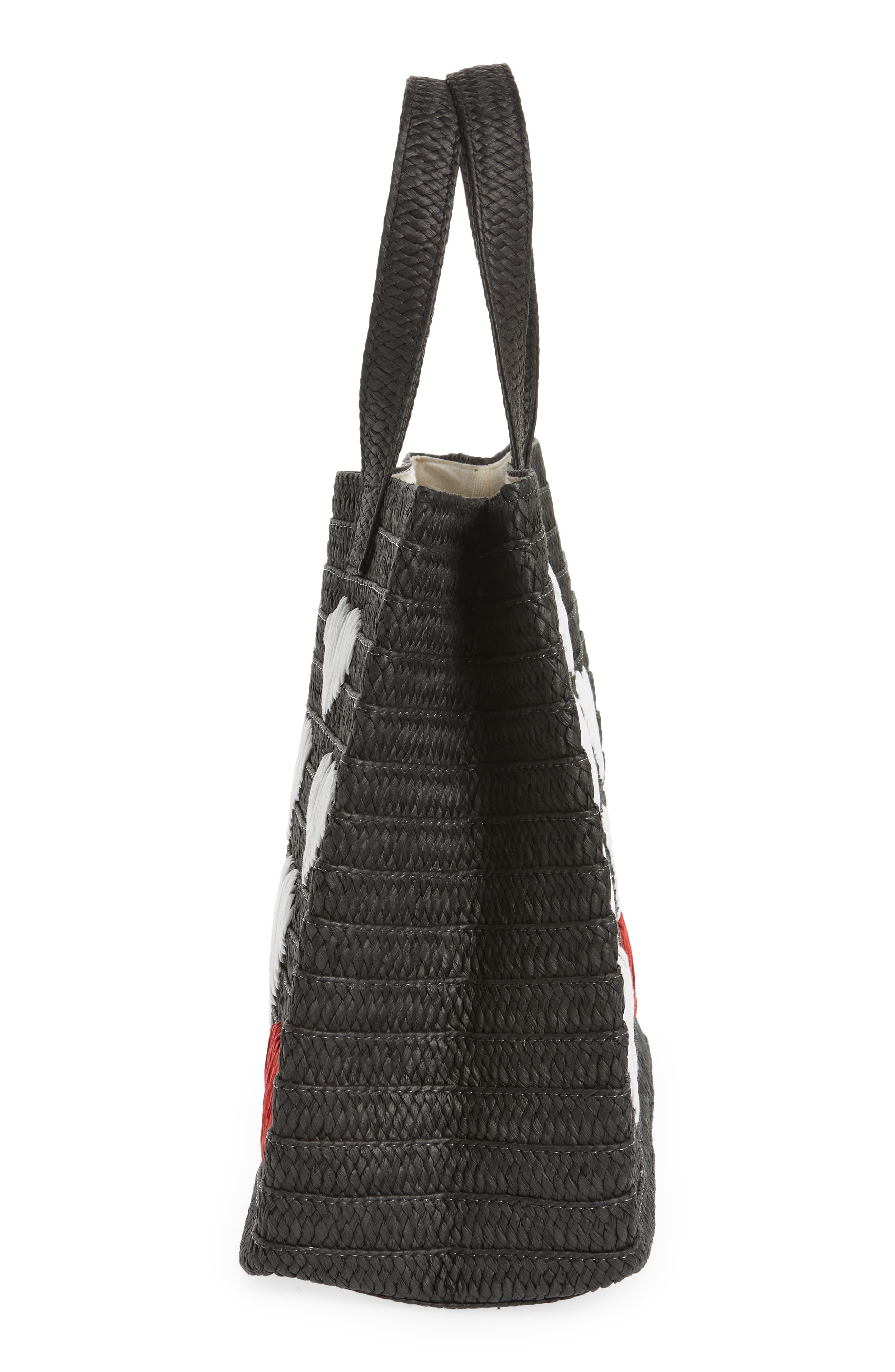 BTB Los Angeles Be Mine Straw Tote, Alternate, color, 