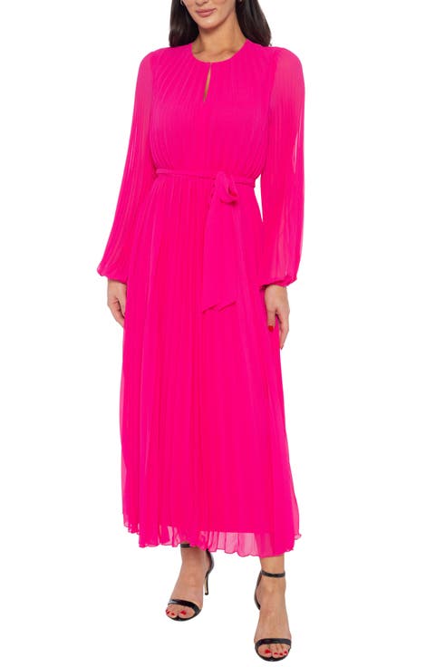 Front Keyhole Long Sleeve Maxi Dress