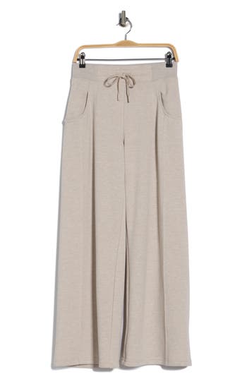 90 Degree By Reflex Fleece Wide Leg Pants In Brown