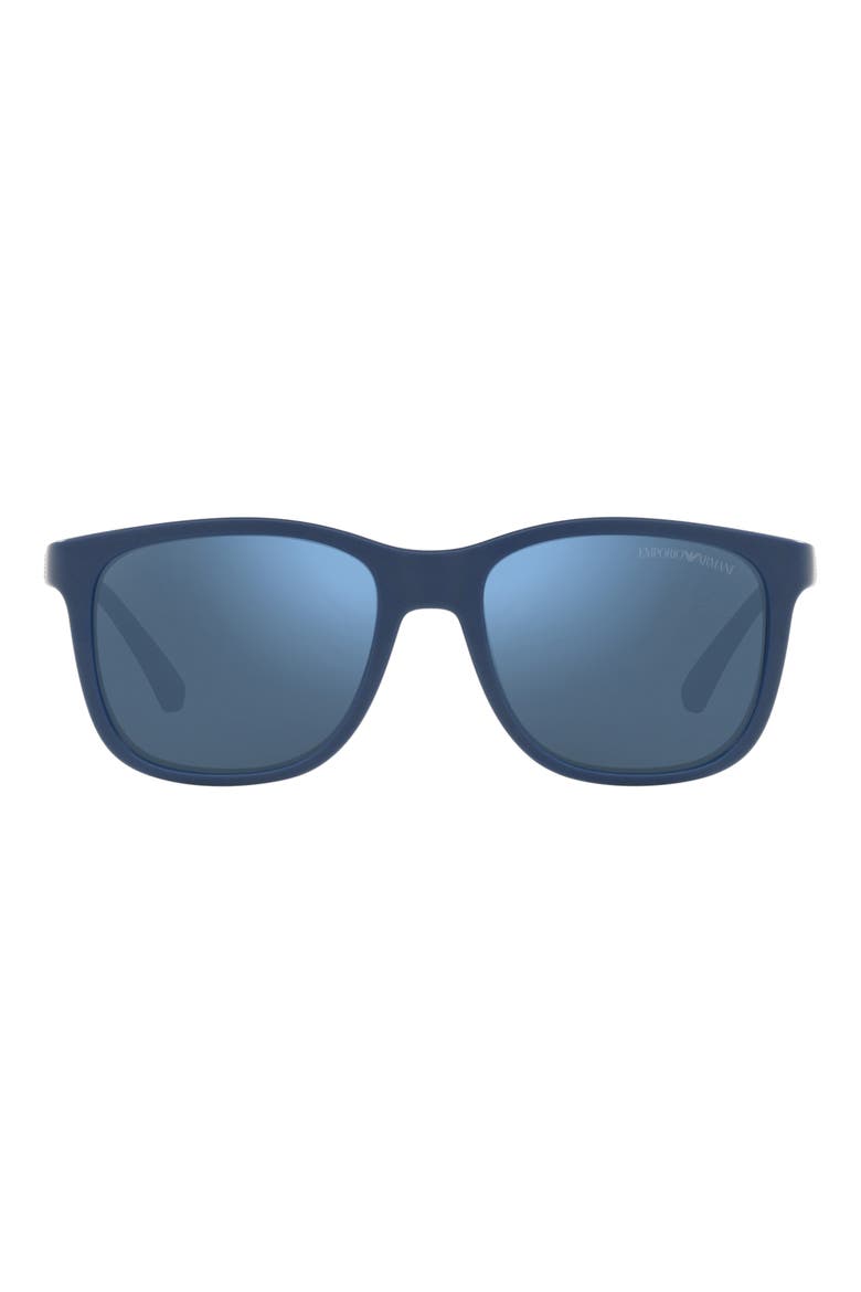 49mm Pillow Sunglasses, Main, color, BLUE / DARK BLUE MIRROR BLUE