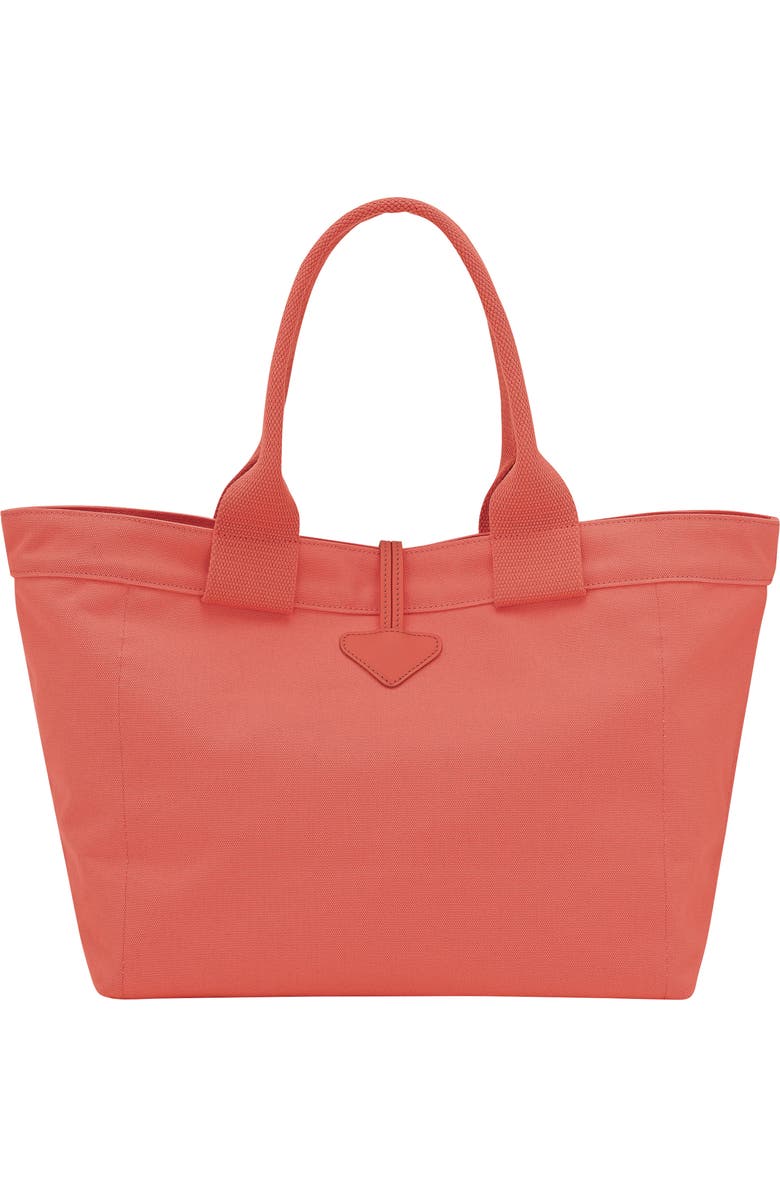 Longchamp Large Le Roseau Toile Cotton Canvas Tote, Alternate, color, Sunset