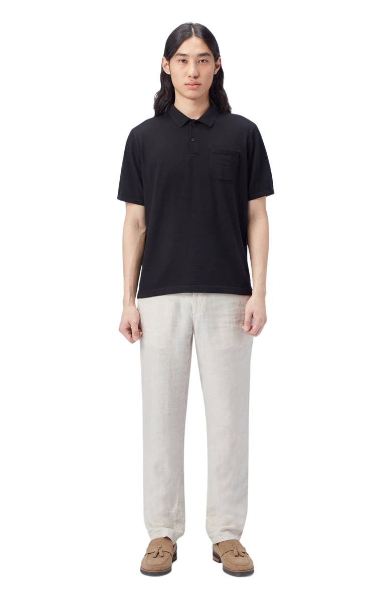 GOBI Mongolian Cashmere Men's Cotton Silk Cashmere Blend Polo Shirt, Main, color, Black