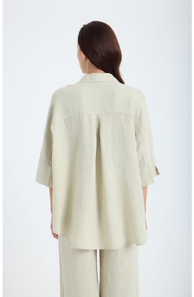 Monlicia Iyan 100% Linen Oversize Shirt, Alternate, color, Beige