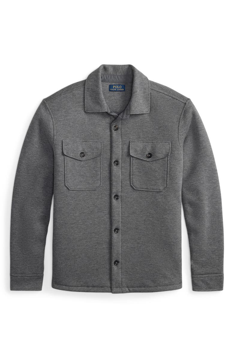 Polo Ralph Lauren Double Knit Mesh Shirt Jacket, Alternate, color, Fortress Grey Heather
