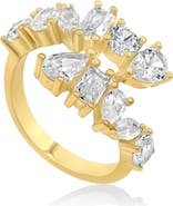 SHYMI Multicut Cubic Zirconia Bypass Ring