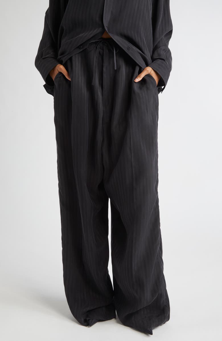 Balenciaga Fluid Cupro Tailored Pants, Main, color, 1000 Black