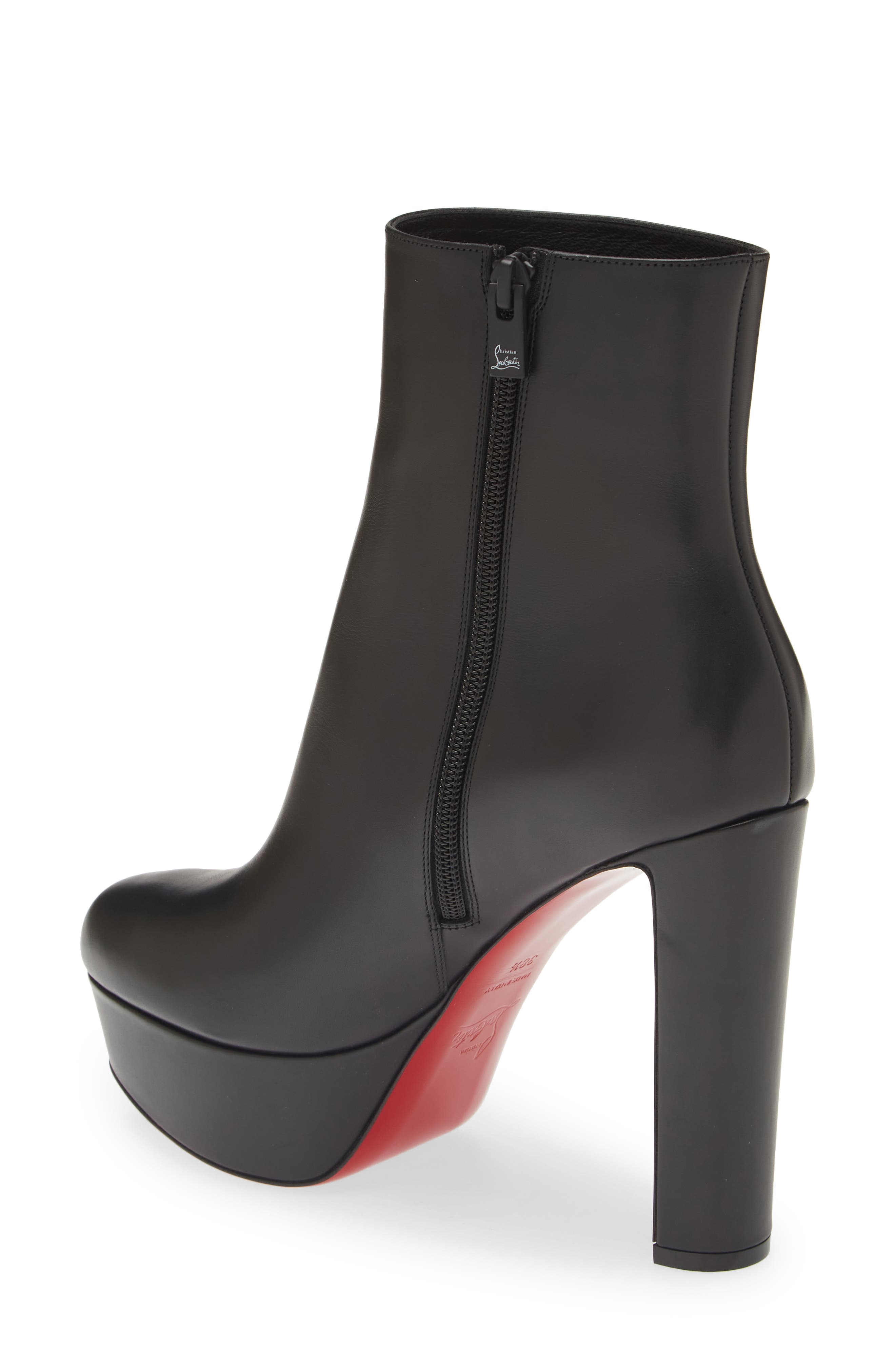 Christian Louboutin Loo Platform Bootie, Alternate, color, Black/Black