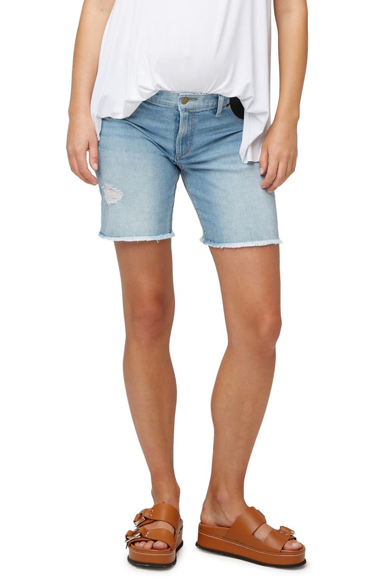 Nom Maternity Montauk Maternity Denim Shorts, Main, color, 