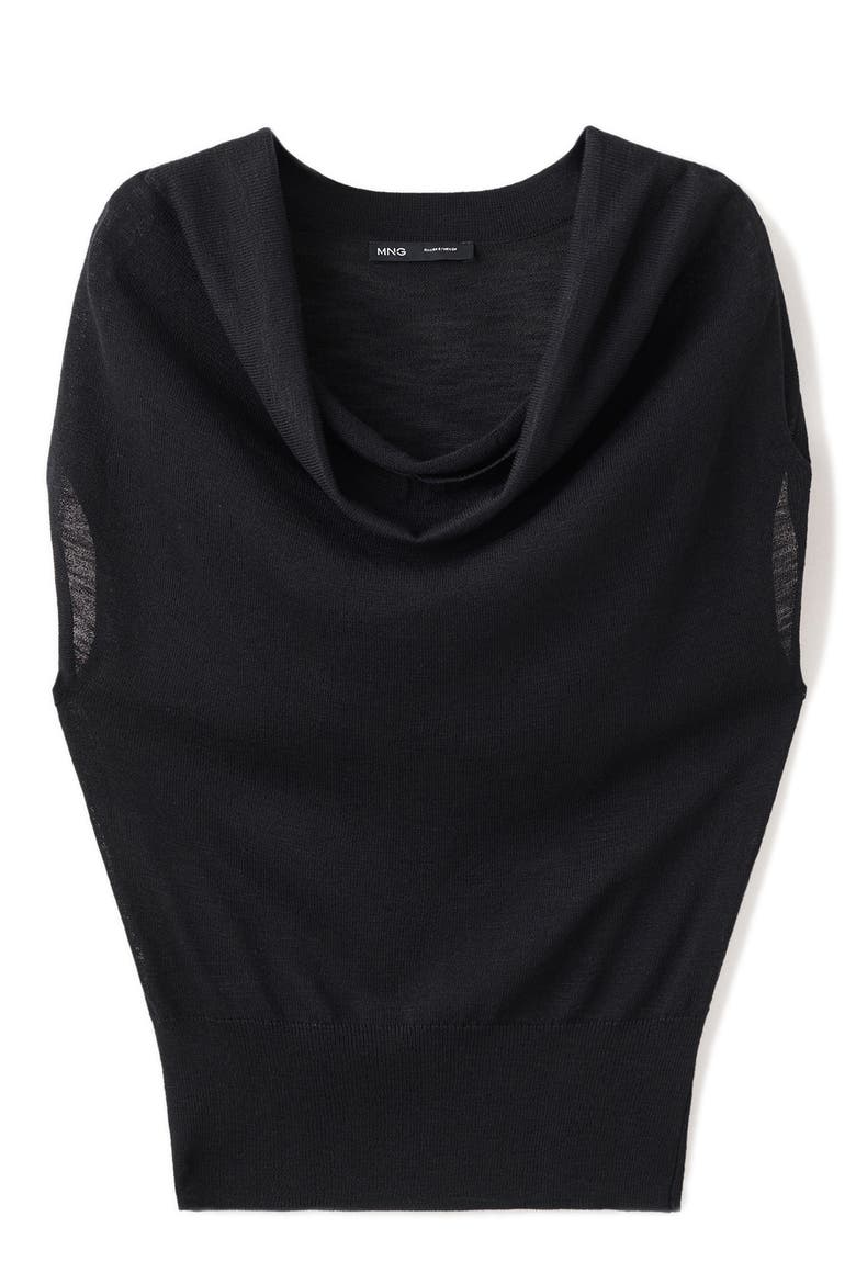 Draped Neck Sweater, Alternate, color, BLACK