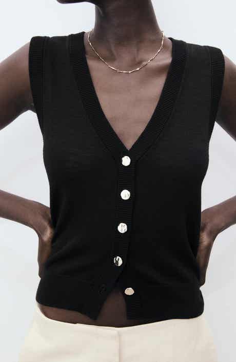 MANGO Fine Knit Sweater Vest