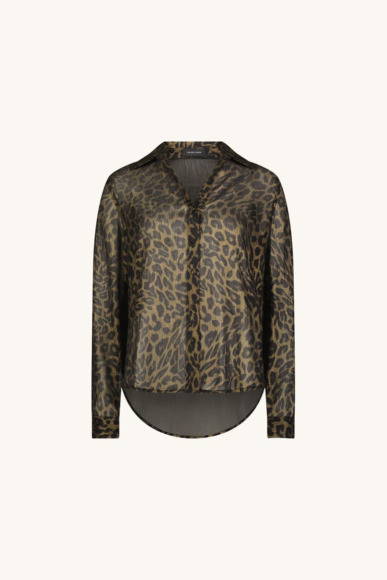 Ana Chiffon Blouse, Alternate, color, Leopard Foil