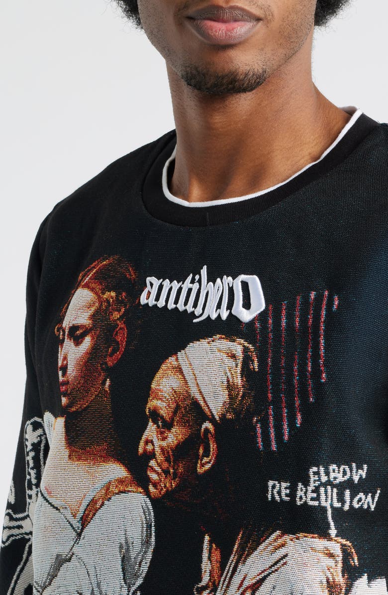 VERYRARE Antihero Judith Jacquard Sweatshirt, Alternate, color, Black