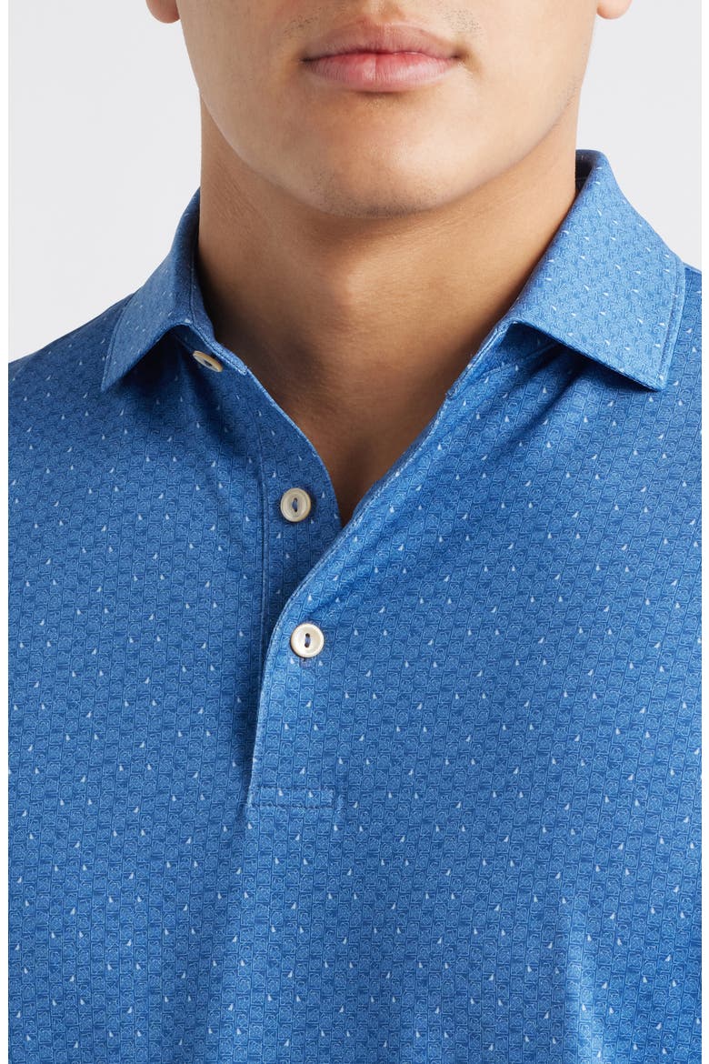 Negroni Geo Print Performance Jersey Polo, Alternate, color, WINDSOR BLUE