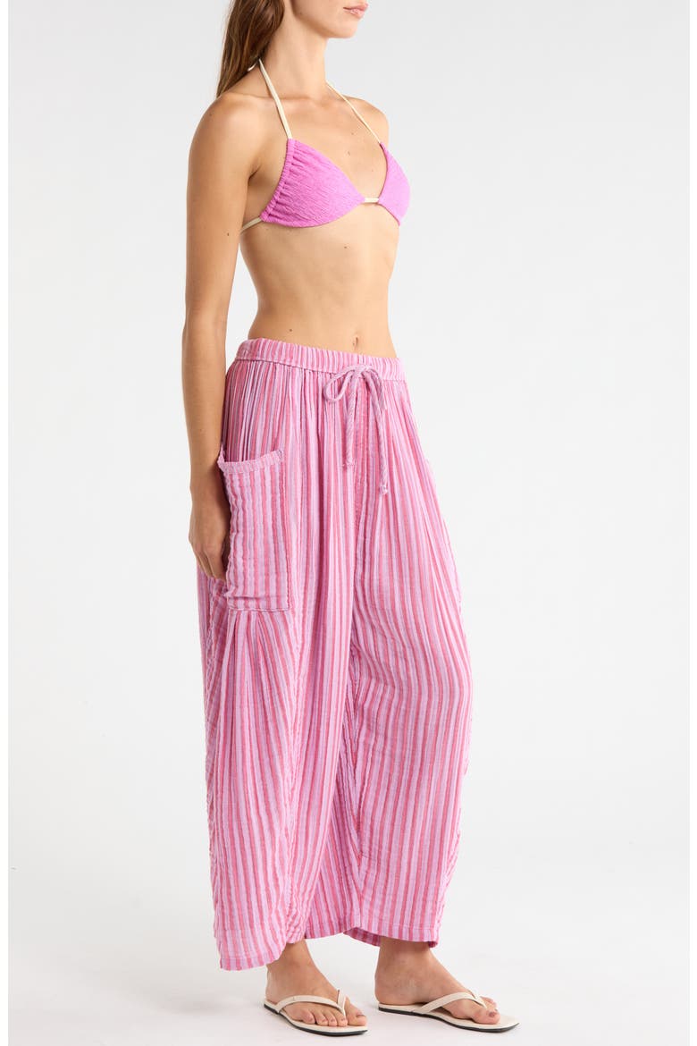 Quin Stripe Cotton Drawstring Pants, Alternate, color, STRAWBERRY COMBO