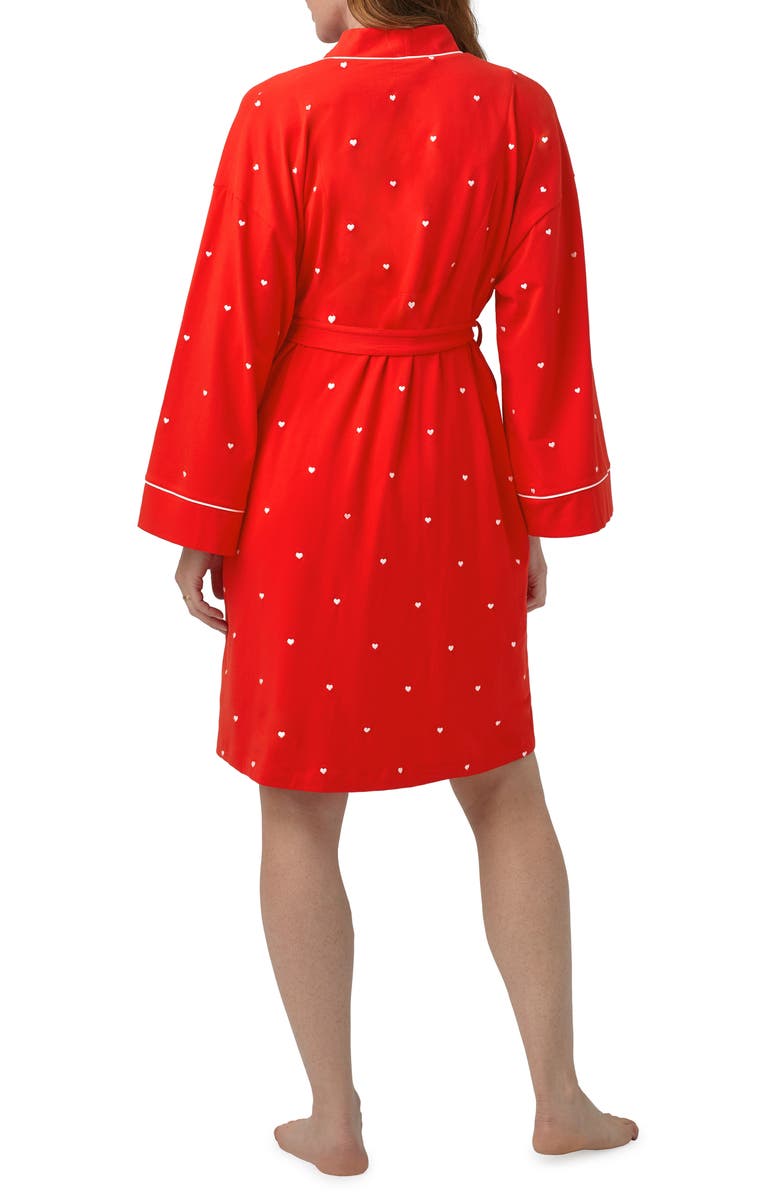 BedHead Pajamas Heart Dot Stretch Organic Cotton Jersey Robe, Alternate, color, 