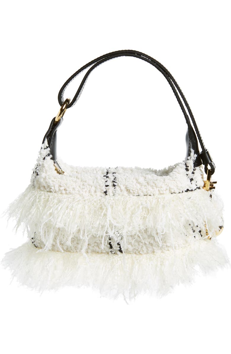 Sacai Small Pochette Tweed Top Handle Bag, Main, color,