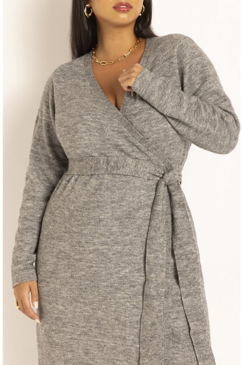 Sweater Wrap Dress, Alternate, color, MEDIUM HEATHER