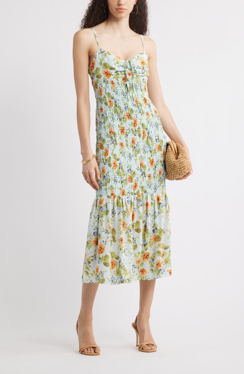 Chelsea28 Smocked Drop Waist Sundress, Alternate, color, Blue Sweet Fruit