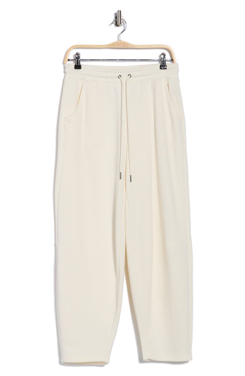 YOGALICIOUS Baby Wash Fleece Barrel Sweatpants, Alternate, color, Heather White Dove