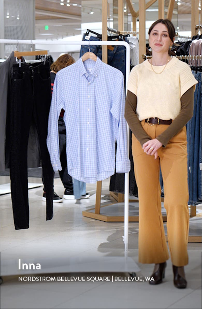 Albert Crown Lite Check Performance Button-Down Shirt, sales video thumbnail