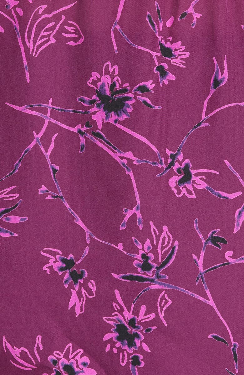 Cinq à Sept Mabel Floral Print Silk Top, Alternate, color, Raspberry Multi