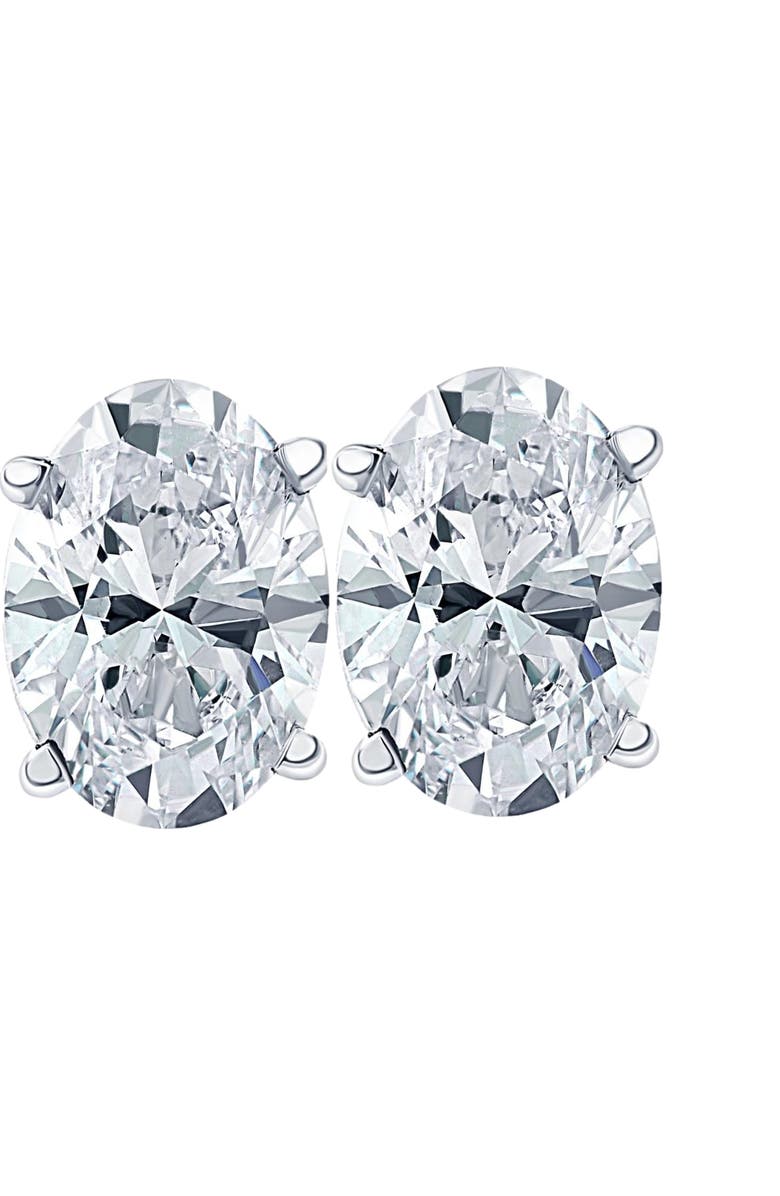 Bliss Diamond 2 Ct Lab Grown Oval Diamond Studs 14k Gold Earrings, Main, color, 14K White Gold