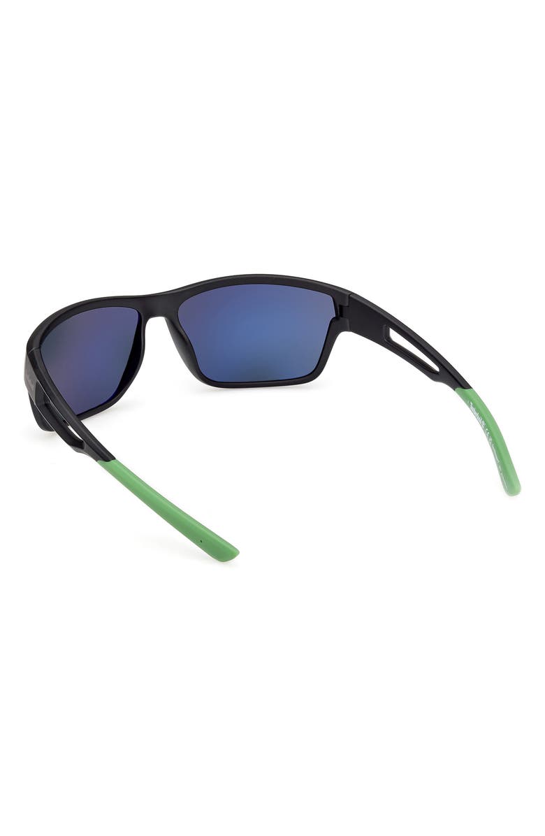 Timberland 65mm Polarized Rectangular Wrap Sunglasses, Alternate, color,