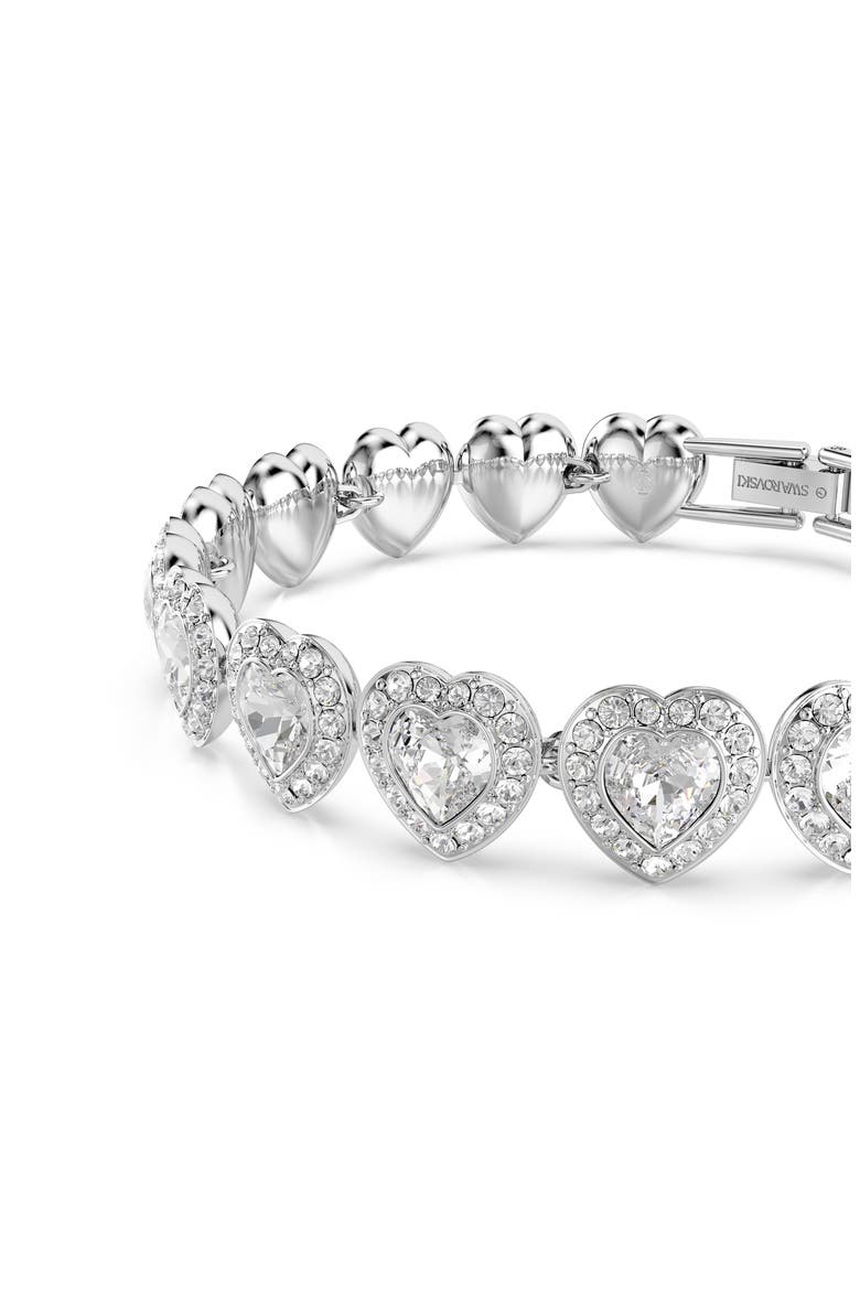 x Ariana Grande Angelic Crystal Heart Line Bracelet, Alternate, color, WHITE/ SILVER