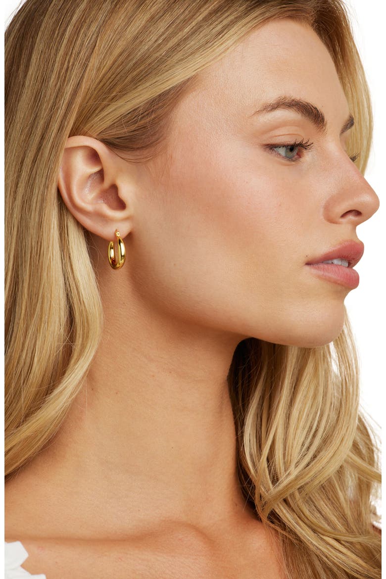 Nadia Classic Gold Hoops, Alternate, color, Gold