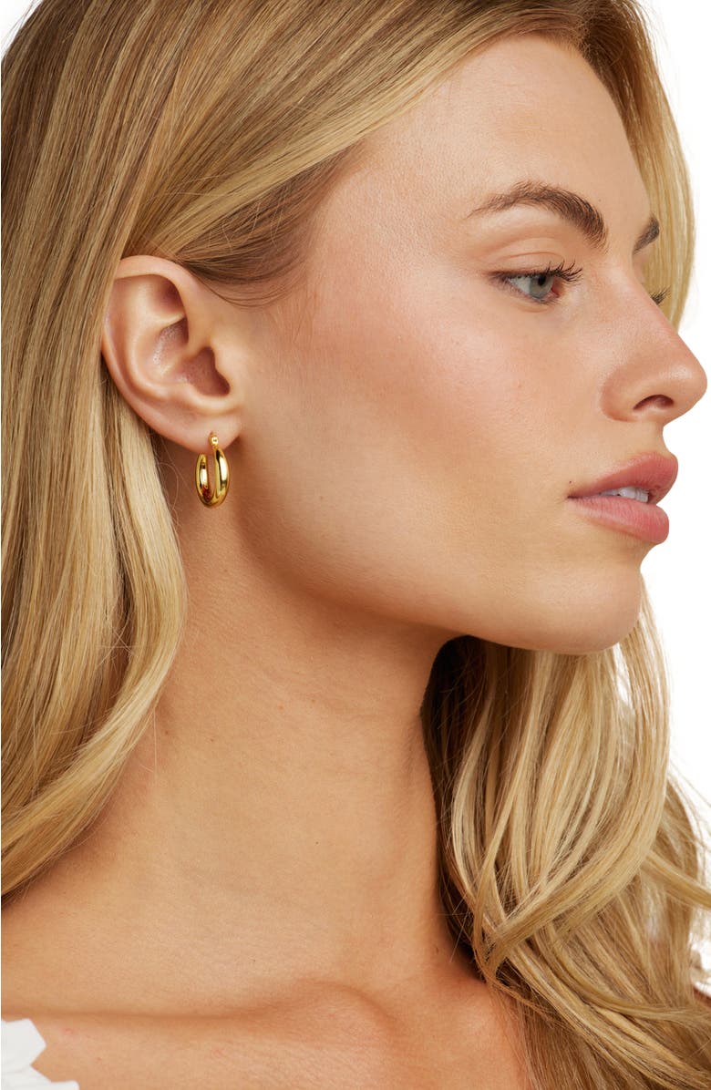 Untamed Petals Nadia Classic Gold Hoops, Alternate, color, Gold