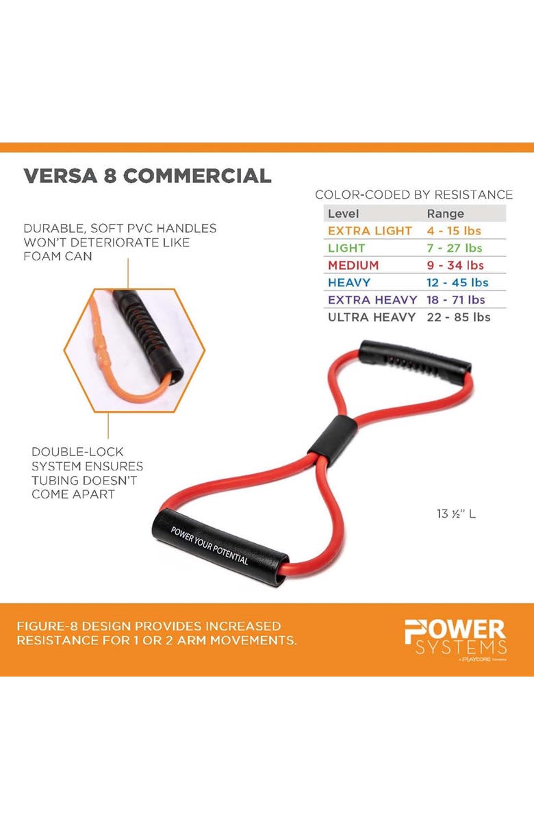 Power Systems Versa 8 Commercial Resistance Tube with Soft PVC Handles, Alternate, color, Lime Green