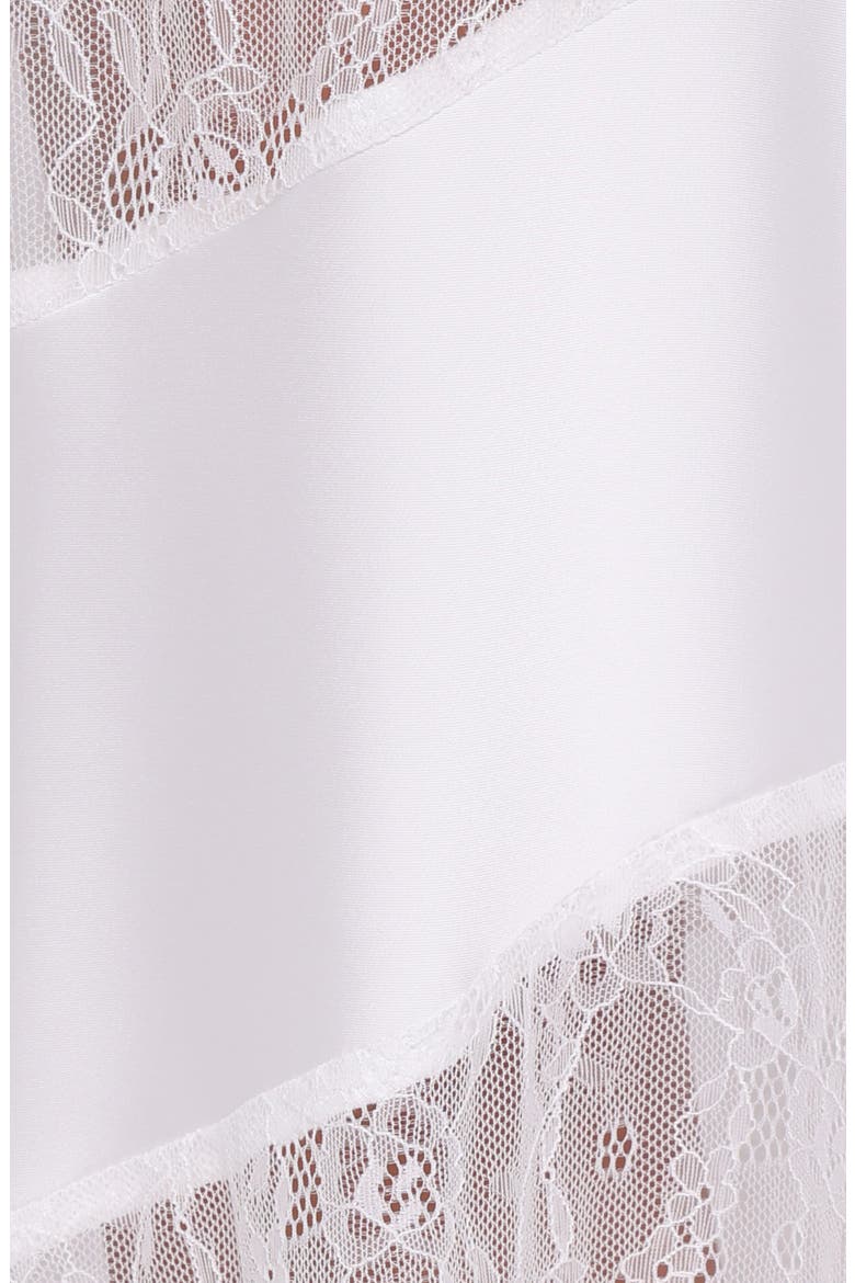 Winona Lace & Satin Maxi Skirt, Alternate, color, WHITE