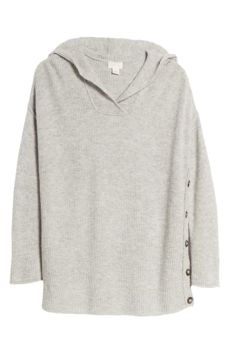Caslon<sup>®</sup> Side Button Hooded Sweater, Alternate, color, 