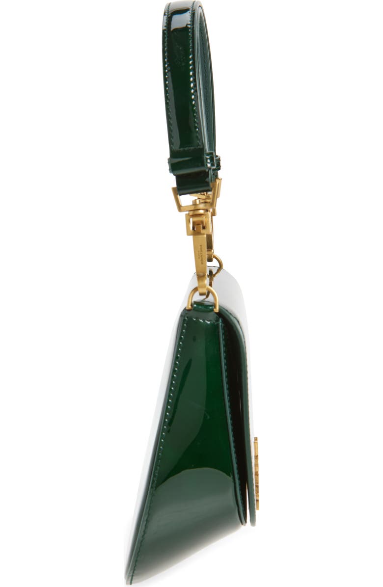 Saint Laurent Celia Patent Leather Handbag, Alternate, color, 3856 Fir Leaf