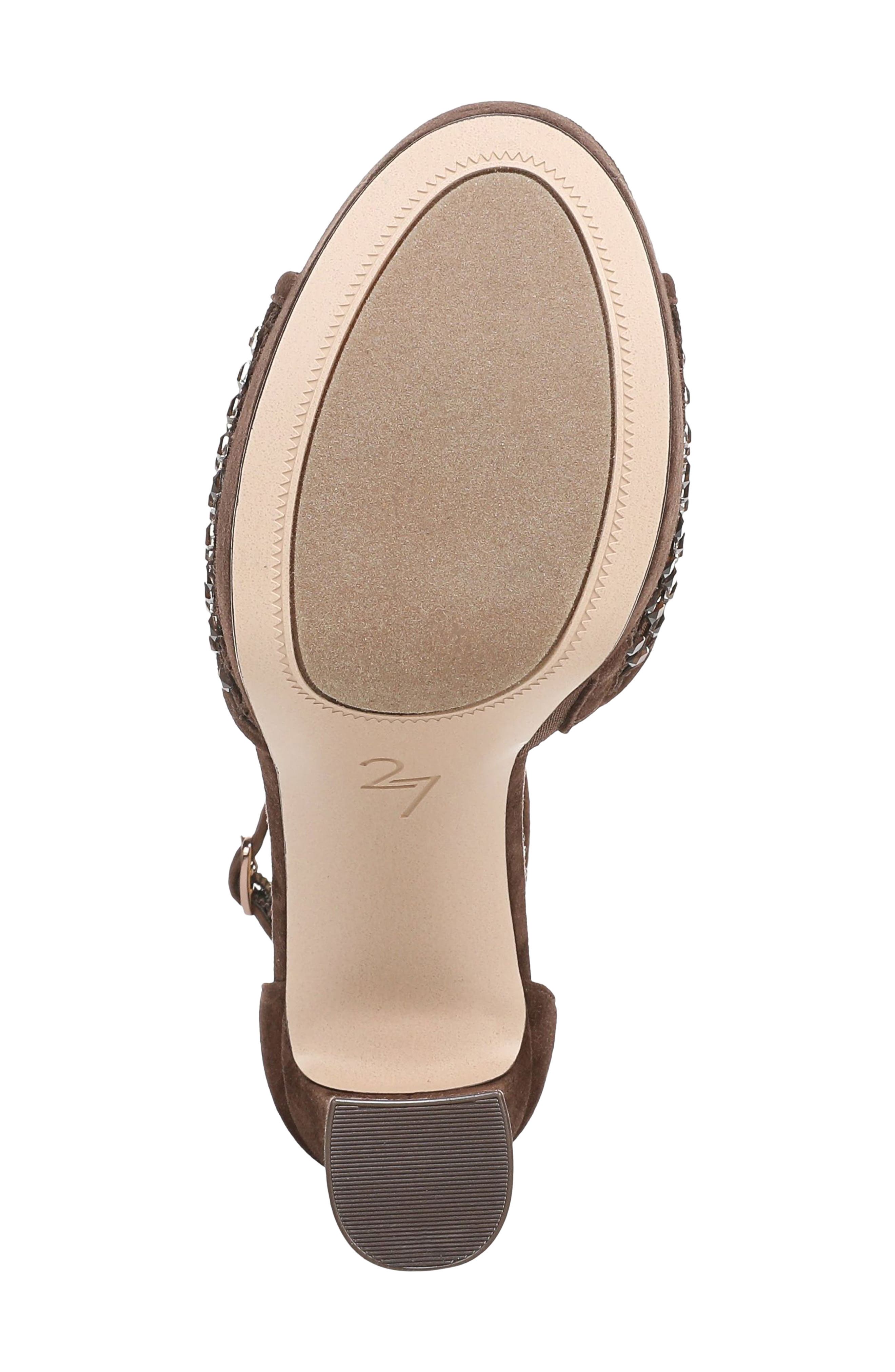 Delphie Crystal Embellished Platform Sandal, Alternate, color, CHOCOLATE SUEDE