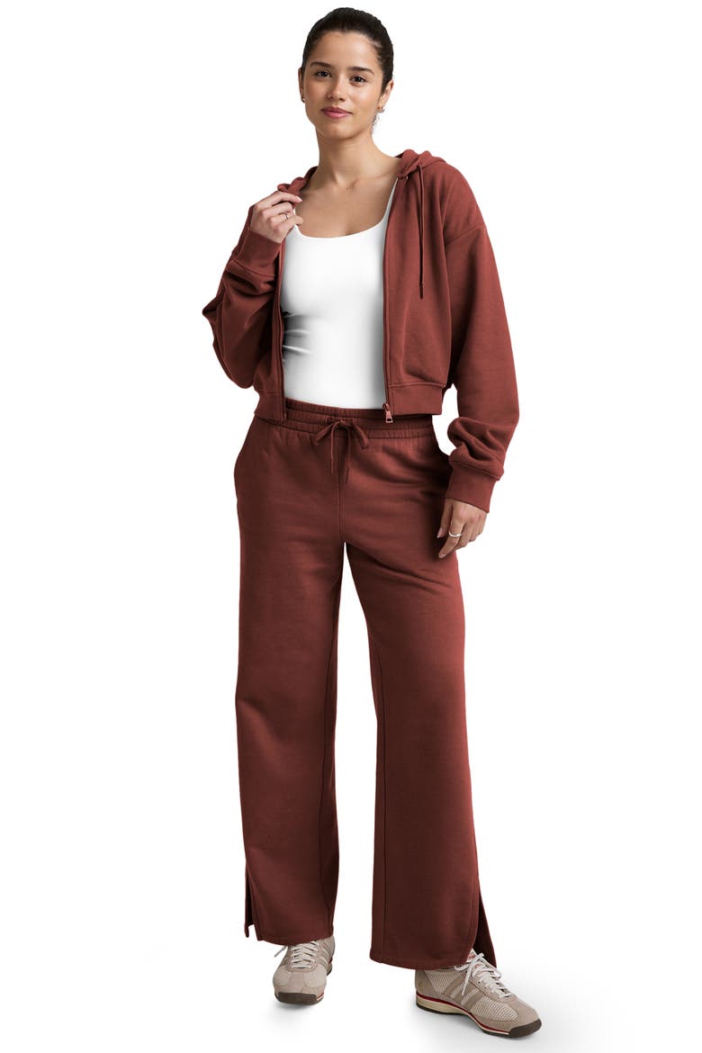 LuxeFleece Zip-Up Hoodie, Alternate, color, CINNAMON