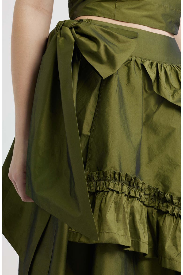 Constance Ruffle Detail Skirt, Alternate, color, OLIVE