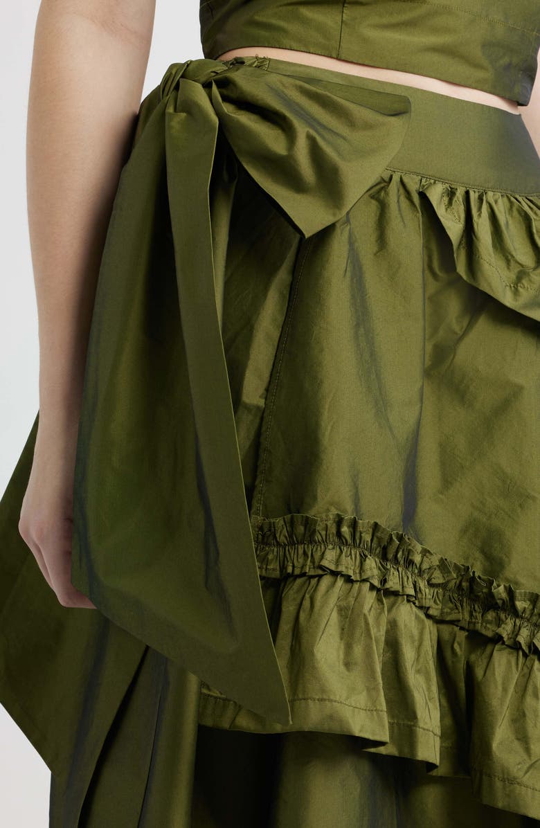 Damson Madder Constance Ruffle Detail Skirt, Alternate, color, Olive