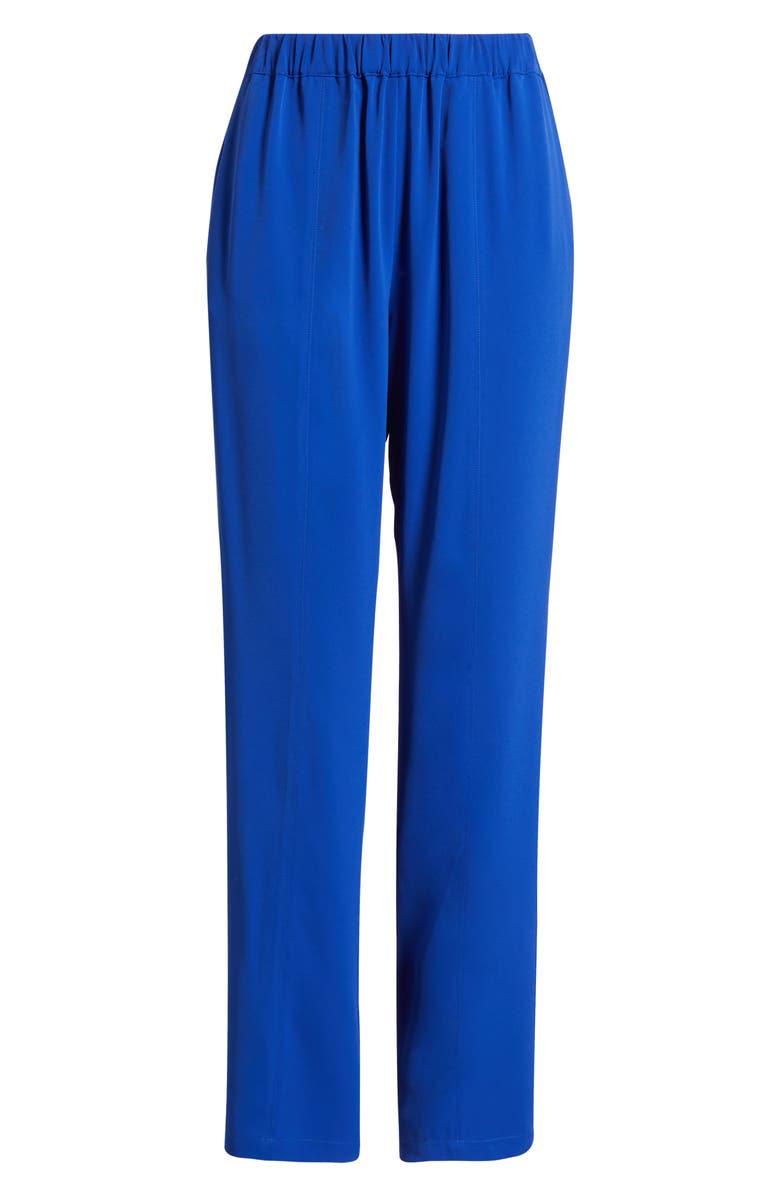 Ming Wang Crêpe de Chine Pants, Alternate, color, Sapphire Sea