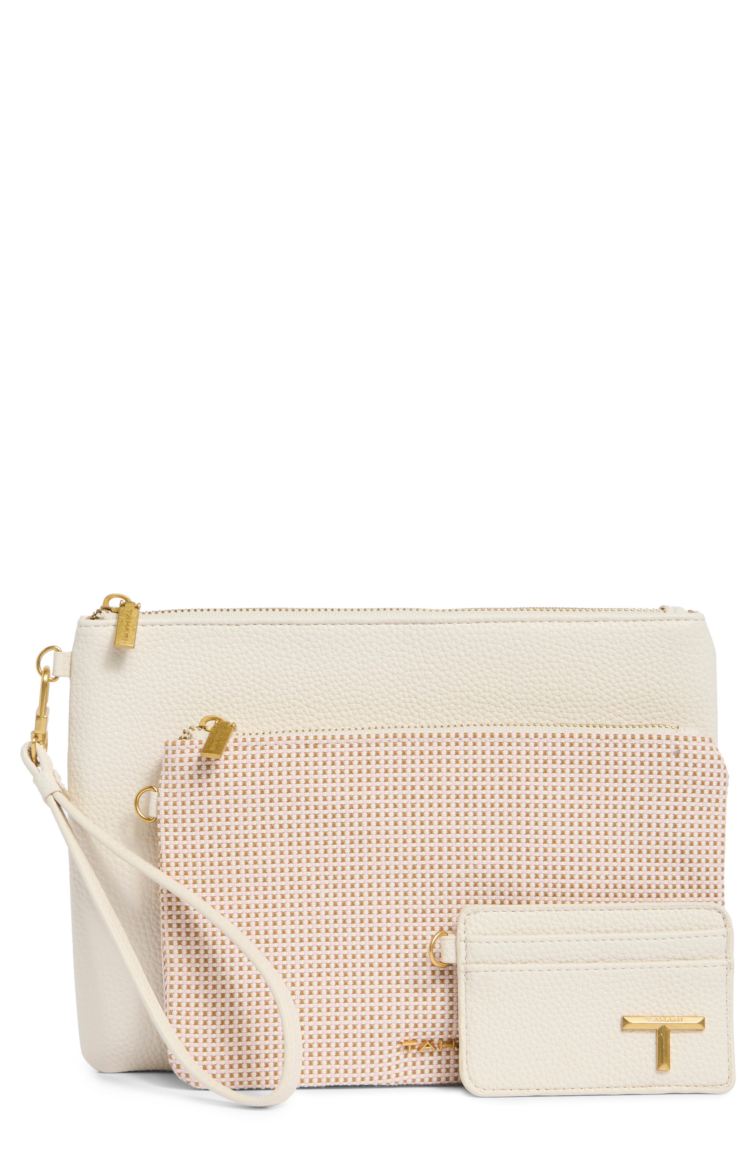 T Tahari Marty Set of 3 Wristlet Pouches & Cardholder Wallet