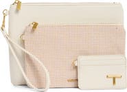 T Tahari Marty Set of 3 Wristlet Pouches & Cardholder Wallet