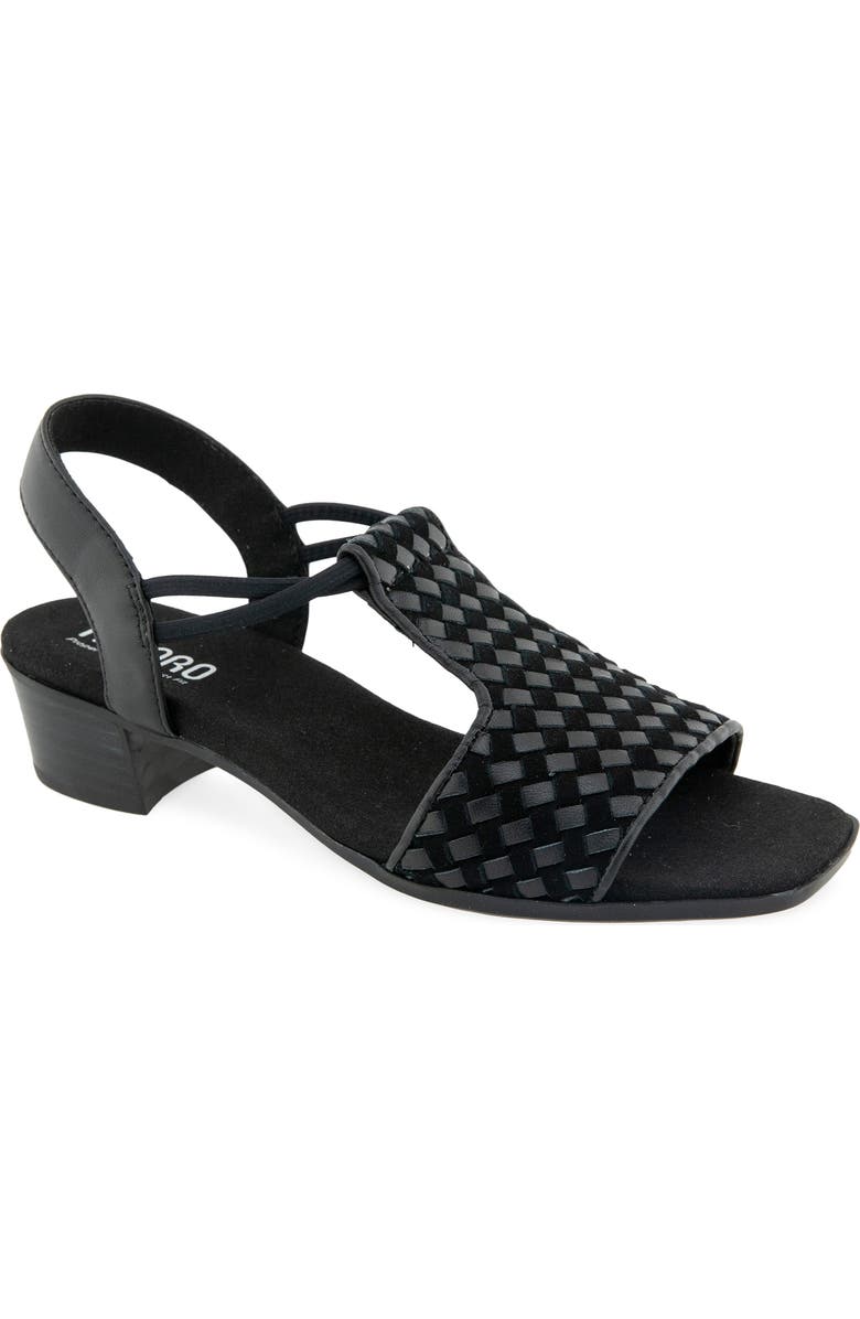 Munro Susan Sling Back Sandal, Main, color, Black Woven Leather