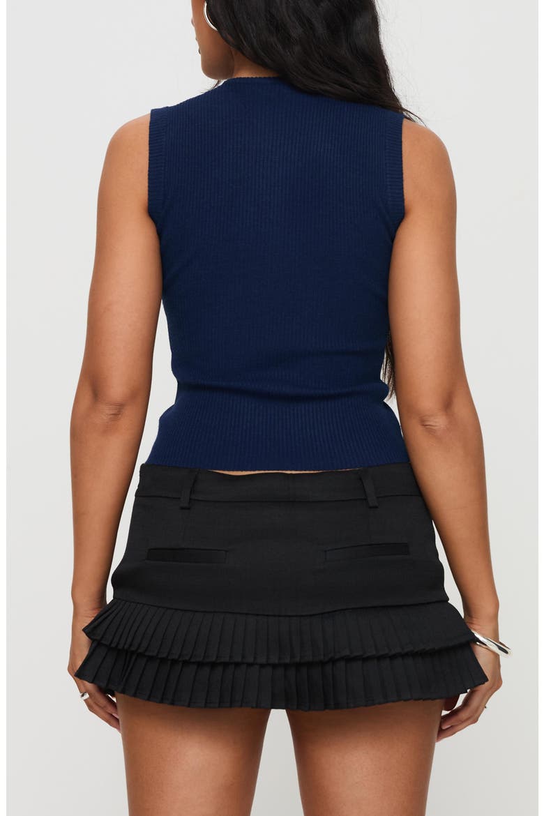Suzu Button-Up Tank, Alternate, color, NAVY