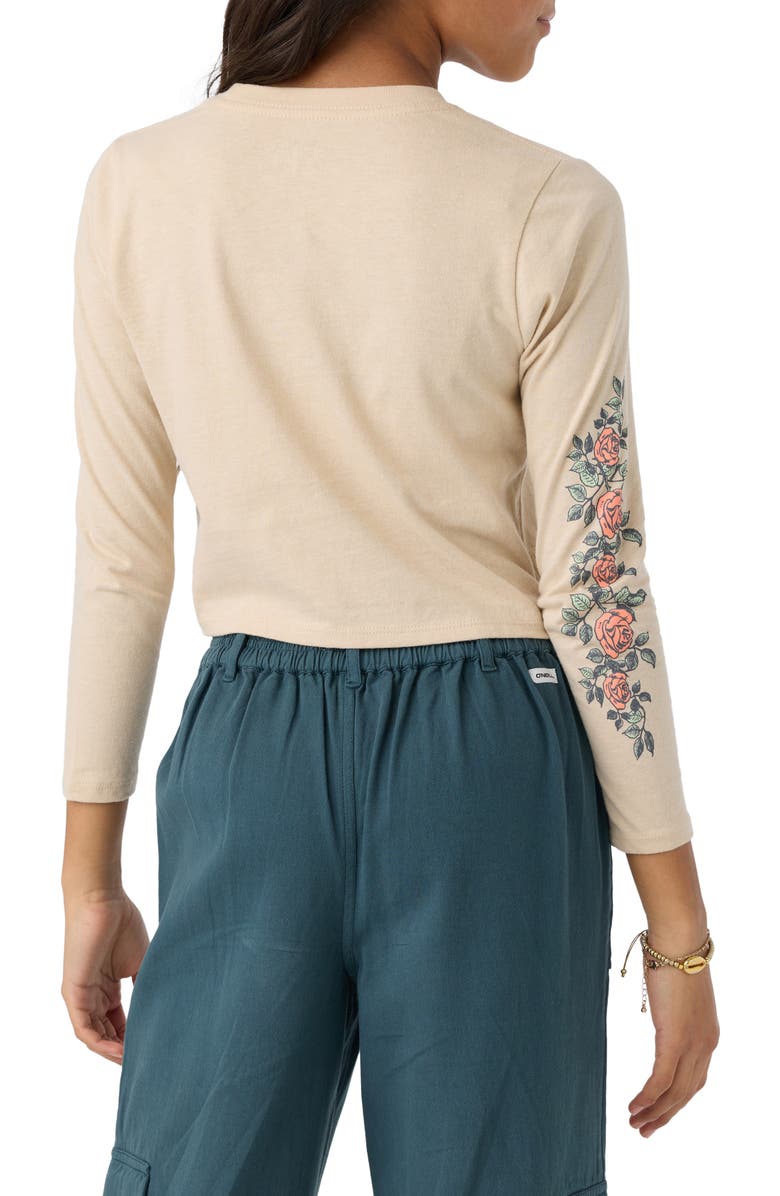 O'Neill Kids' Rose Vine Cotton Graphic Crop T-Shirt, Alternate, color, 