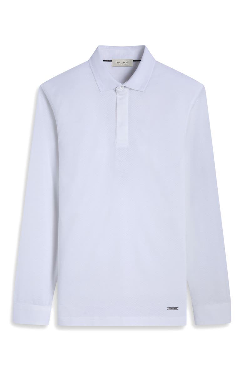 Mercerized Cotton Long Sleeve Polo, Alternate, color, WHITE