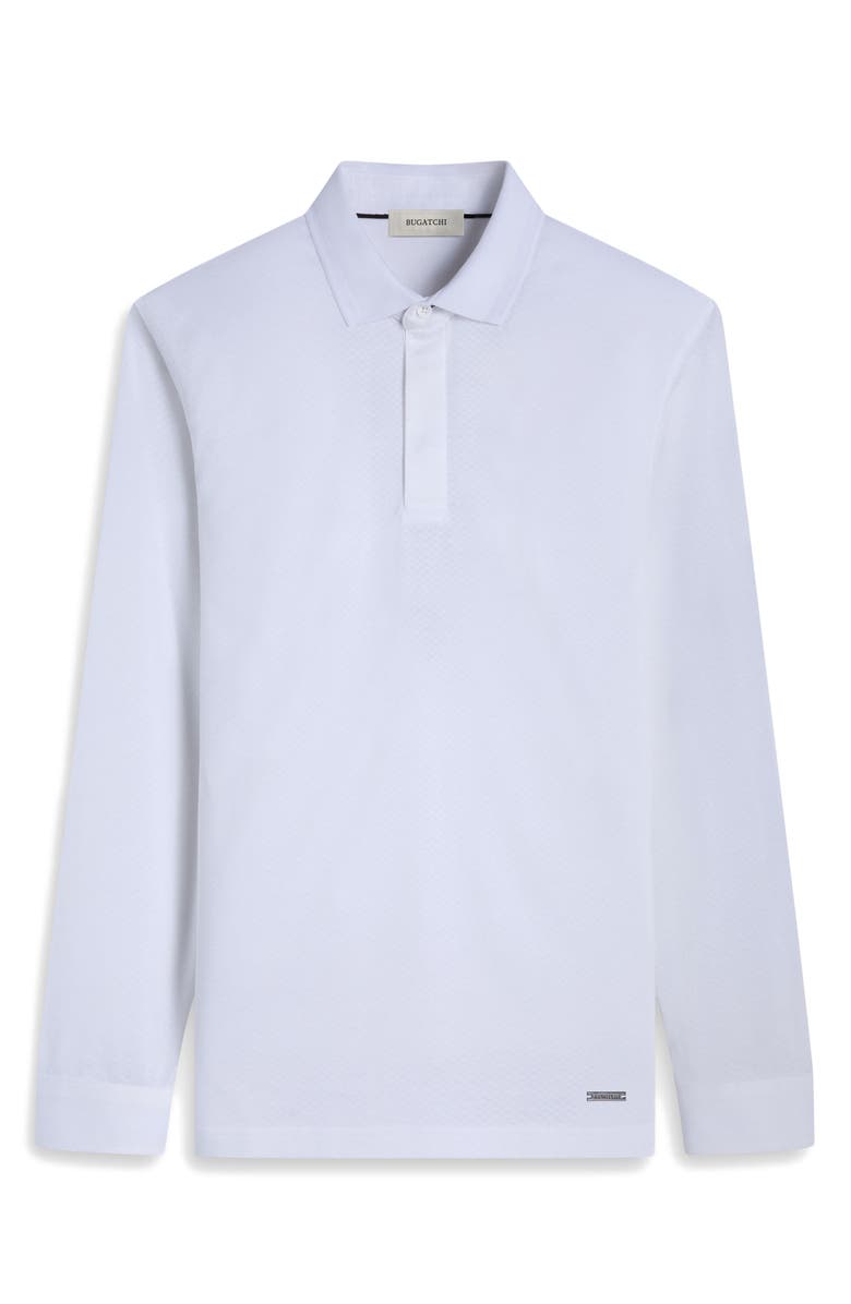 Bugatchi Mercerized Cotton Long Sleeve Polo, Alternate, color, White