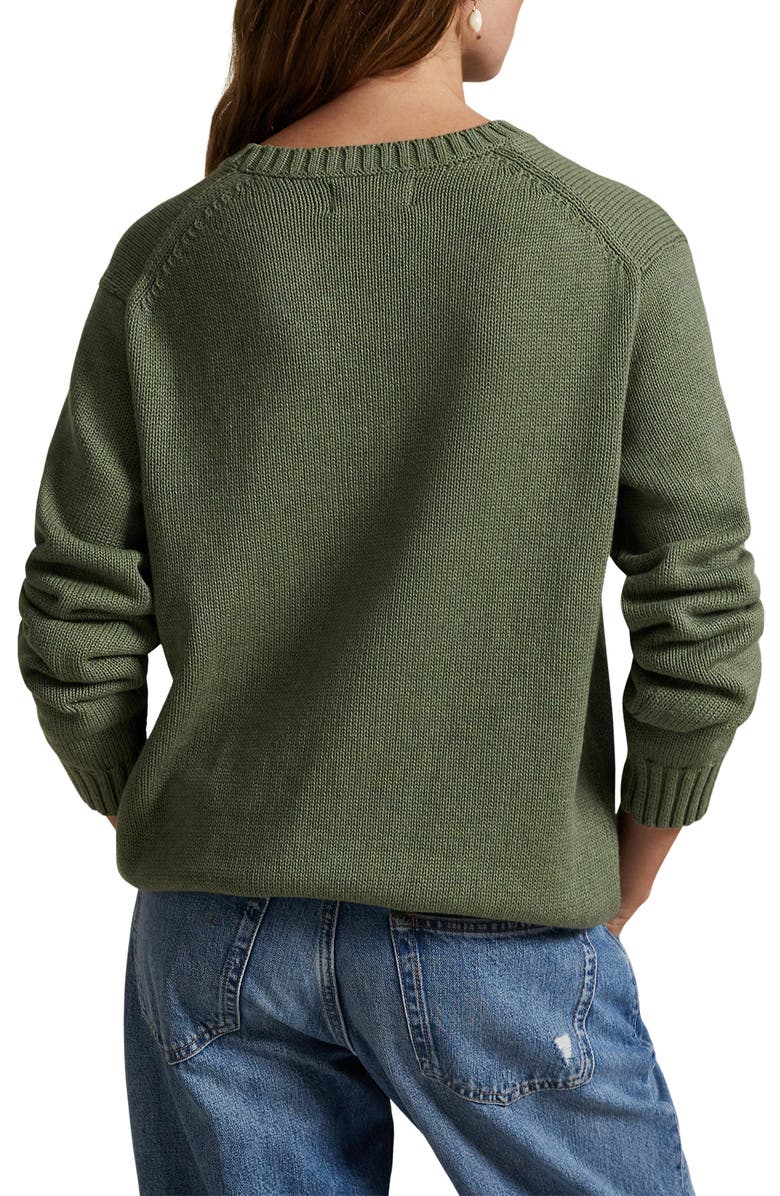 Polo Ralph Lauren Gender Inclusive Roving Flag Intarsia Cotton Sweater, Alternate, color, Camouflage Melange