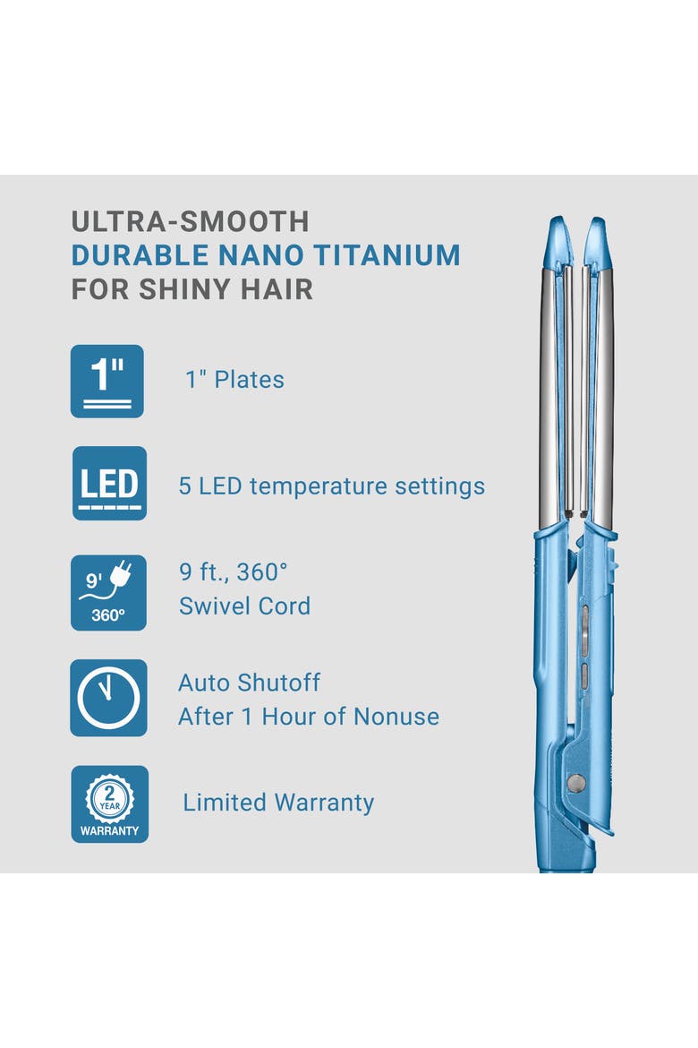 Nano Titanium 1" Ultra-Sleek Stainless Steel Styling Iron, Alternate, color, Blue